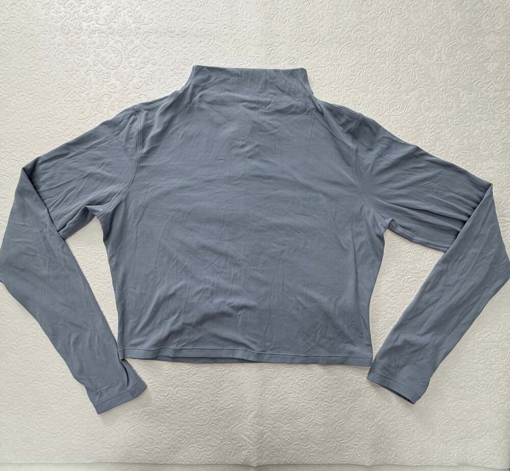 Lululemon All Aligned Mock Neck Long Sleeve shirt size 12 blue athletic top